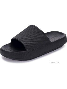 Cushioned Thick Sole Pillow Slippers Open Toe Wedge Slide Sandals